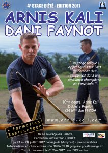 stage été 2017 arnis kali dani faynot