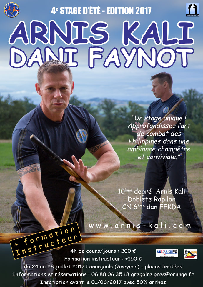 stage été 2017 arnis kali dani faynot